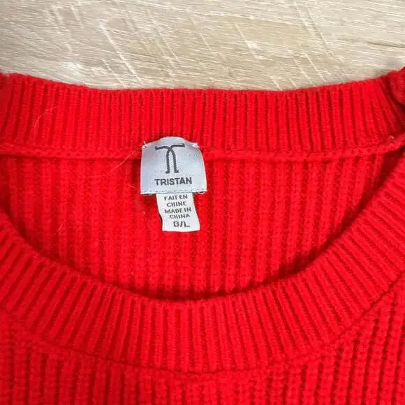 Tristan Red Sweater Dress Women's L Long Buttons - Picture 3 of 8